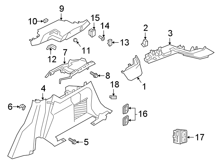 Diagram QUARTER PANEL. INTERIOR TRIM. for your 2009 Land Rover Range Rover   