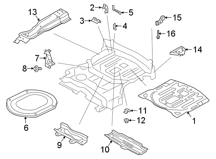 Diagram Rear body & floor. Floor & rails. for your 2023 Land Rover Defender 110  30th Anniversary Edition Sport Utility 