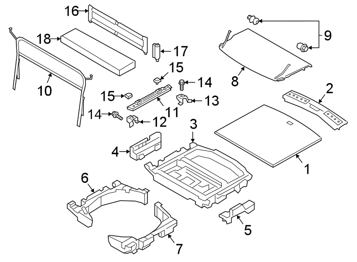 Diagram REAR BODY & FLOOR. INTERIOR TRIM. for your 2023 Land Rover Defender 90 5.0L V8 A/T V8 Carpathian Edition Sport Utility 