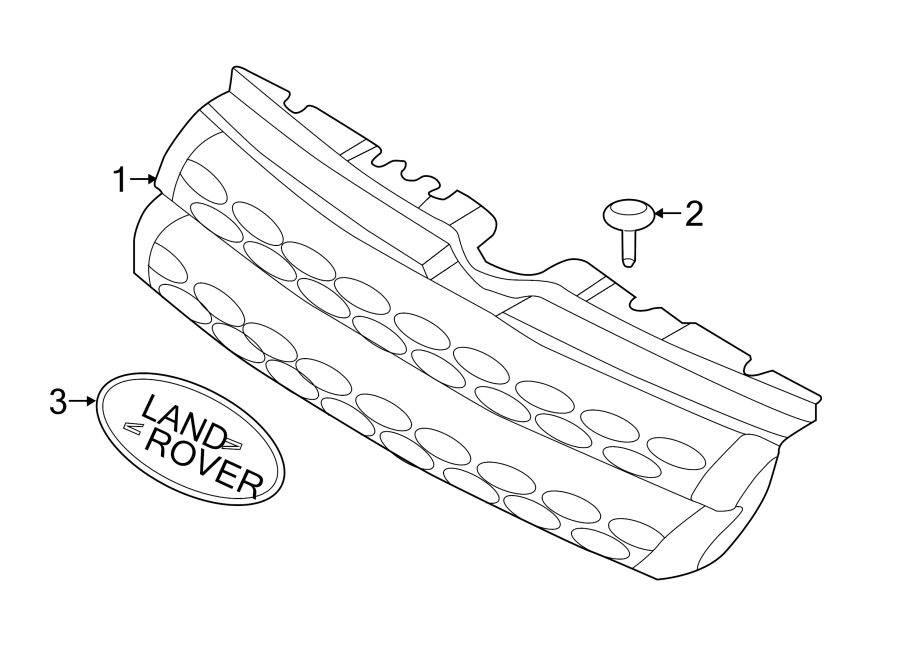 Diagram GRILLE & COMPONENTS. for your 2018 Land Rover Range Rover  Supercharged Sport Utility 