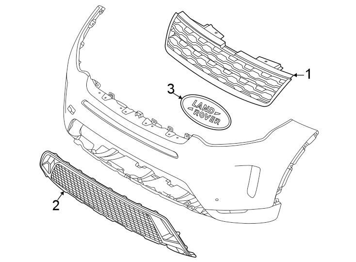 Diagram Grille & components. for your Land Rover