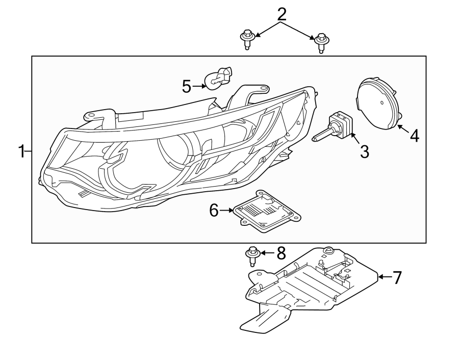 Diagram FRONT LAMPS. HEADLAMPS. for your 2006 Land Rover Range Rover   