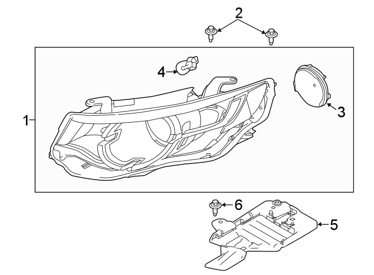 Diagram Front lamps. Headlamps. for your Land Rover