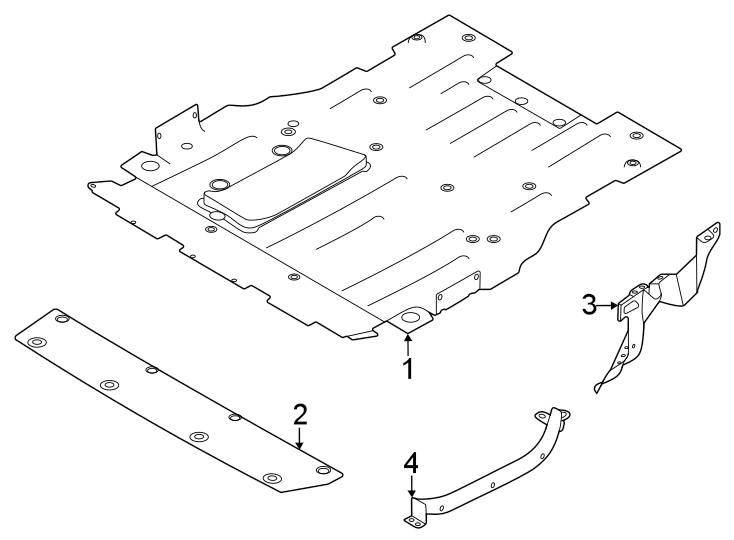 Diagram Radiator support. Splash shields. for your 2022 Land Rover Defender 90   