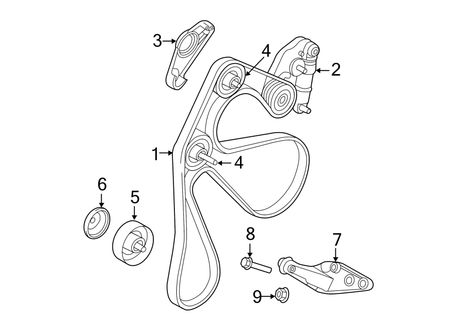 Diagram BELTS & PULLEYS. for your 2017 Land Rover Discovery Sport   