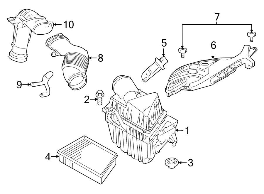 Diagram ENGINE / TRANSAXLE. AIR INTAKE. for your 2017 Land Rover Discovery Sport   