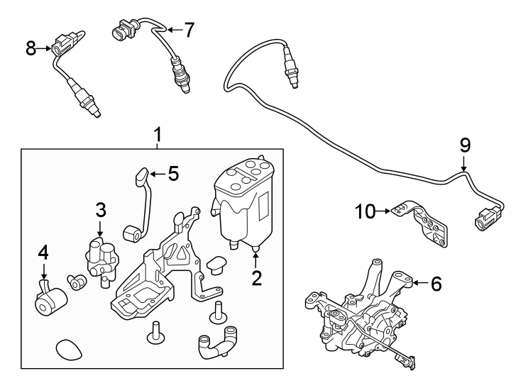 Diagram EMISSION SYSTEM. EMISSION COMPONENTS. for your Land Rover Discovery Sport  
