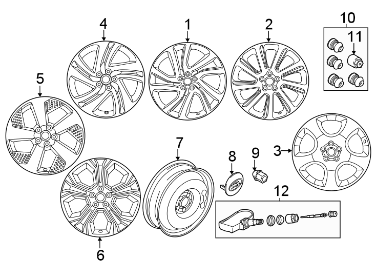 Diagram WHEELS. for your 2017 Land Rover Discovery Sport  HSE Luxury Sport Utility 