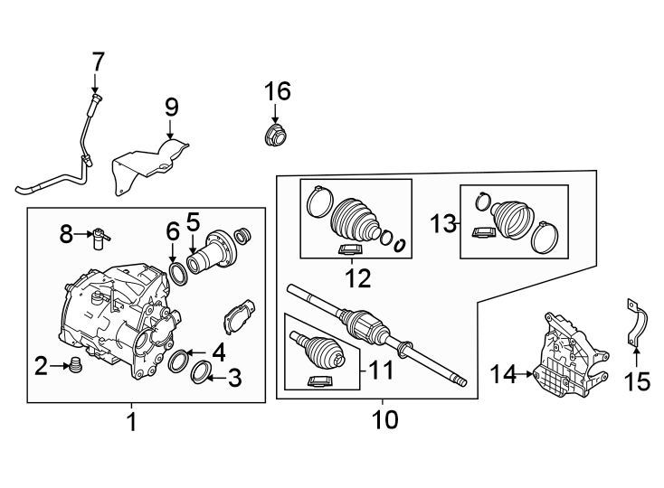 Diagram Front suspension. Carrier & front axles. for your 2012 Land Rover Range Rover Sport   