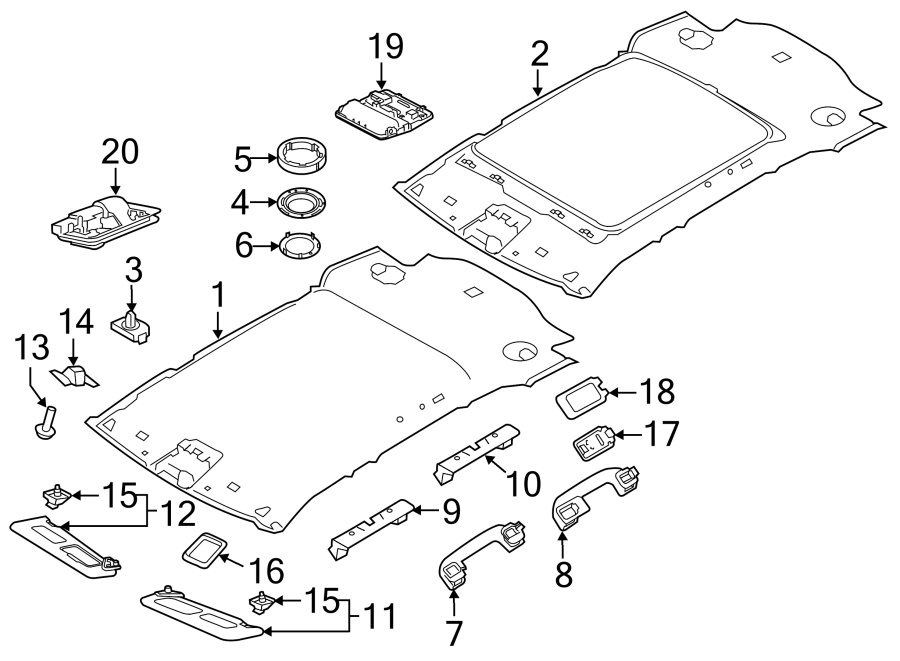 Diagram Interior trim. for your Land Rover