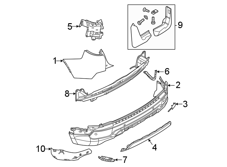 Diagram Rear bumper. Bumper & components. for your 2010 Land Rover LR2   