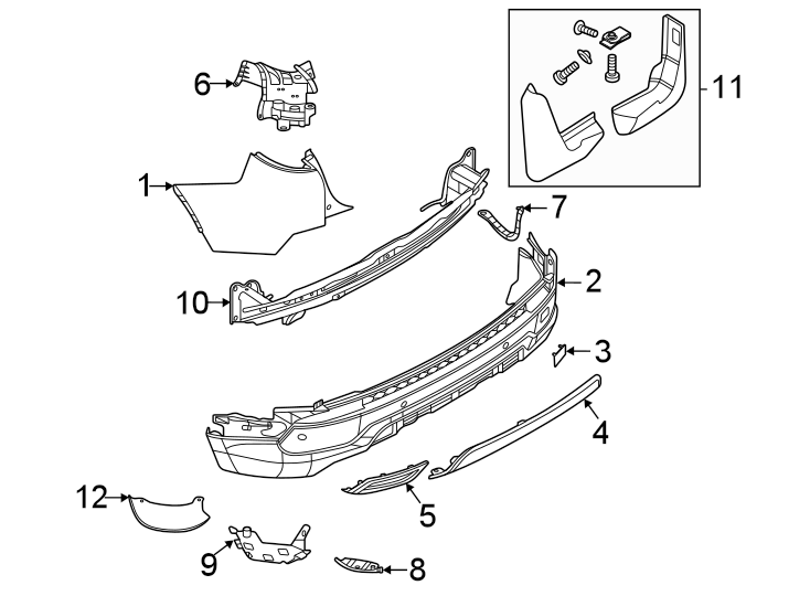 Diagram Rear bumper. Bumper & components. for your 2010 Land Rover LR2   