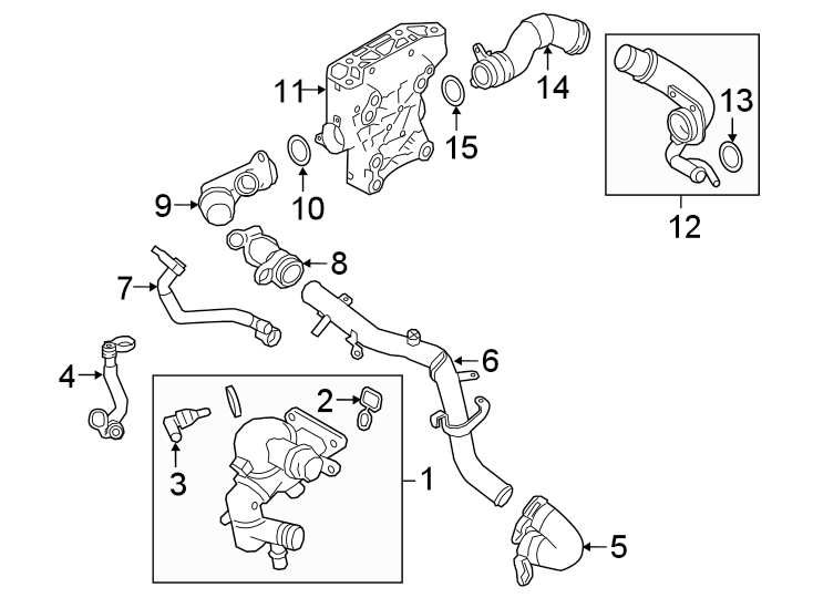 Diagram RADIATOR & COMPONENTS. for your 2013 Land Rover LR4   