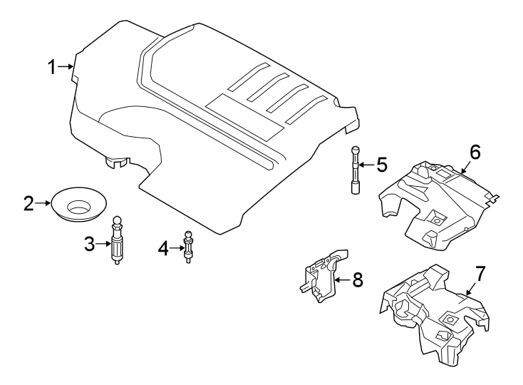 Diagram ENGINE / TRANSAXLE. ENGINE APPEARANCE COVER. for your Land Rover