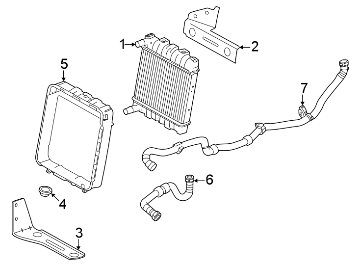 Diagram Radiator & components. for your 2018 Land Rover Discovery   