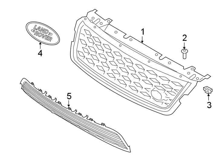 Diagram Grille & components. for your Land Rover