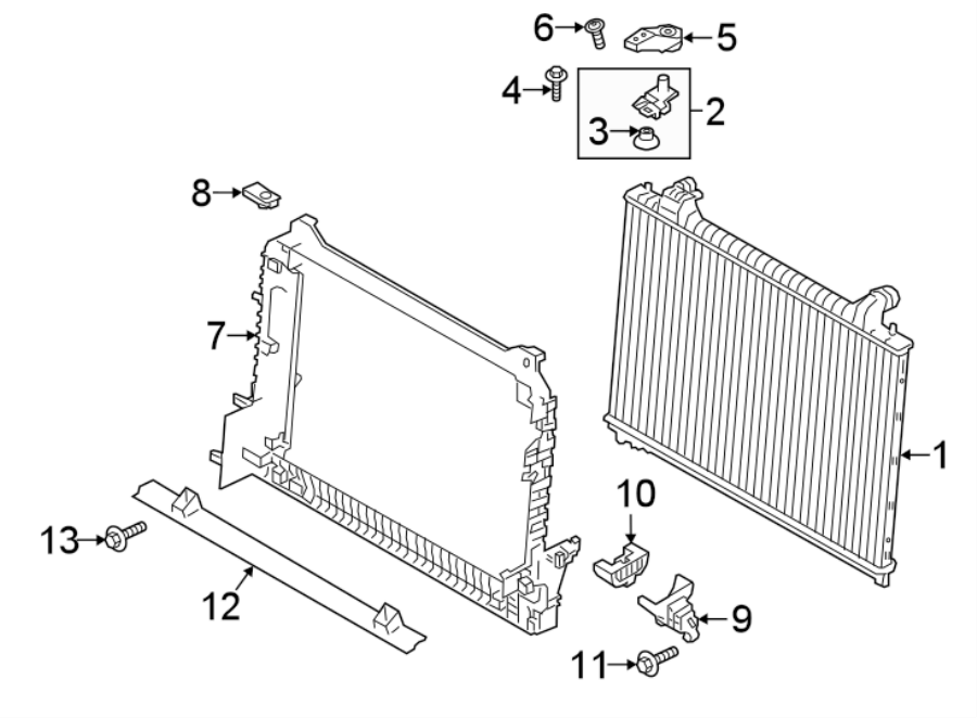 Diagram RADIATOR & COMPONENTS. for your Land Rover