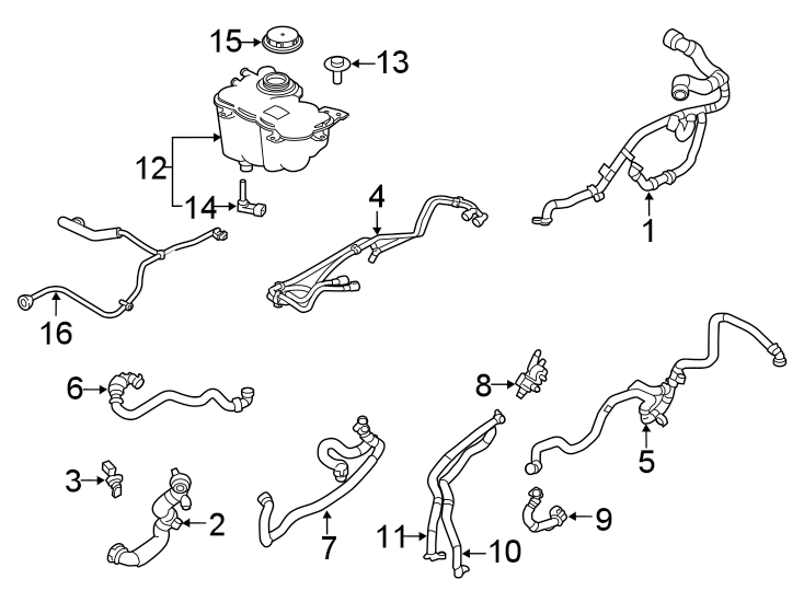 Diagram HOSES & LINES. for your 2020 Land Rover Range Rover Velar  R-Dynamic HSE Sport Utility 