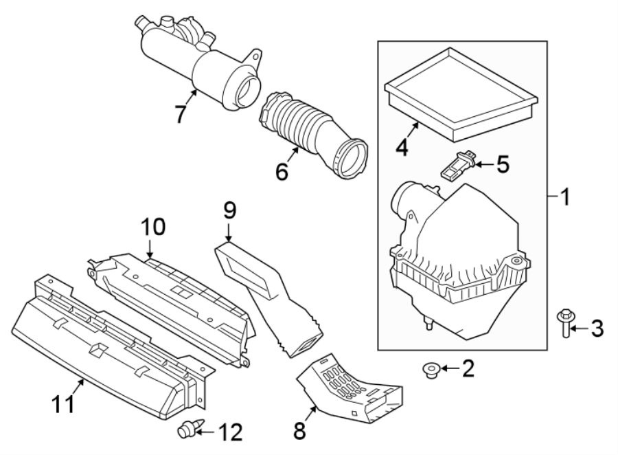 Diagram AIR INTAKE. for your 2021 Land Rover Discovery Sport   