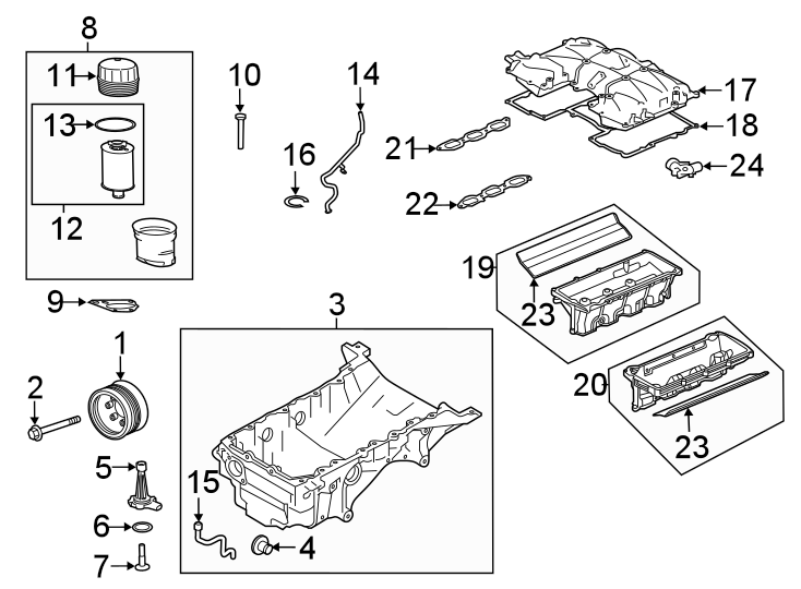 Diagram ENGINE PARTS. for your 2019 Land Rover Range Rover Sport  HSE PHEV Sport Utility 