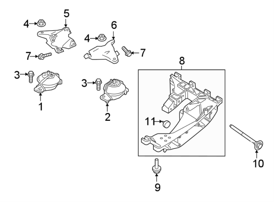 Diagram ENGINE & TRANS MOUNTING. for your 2016 Land Rover Range Rover   