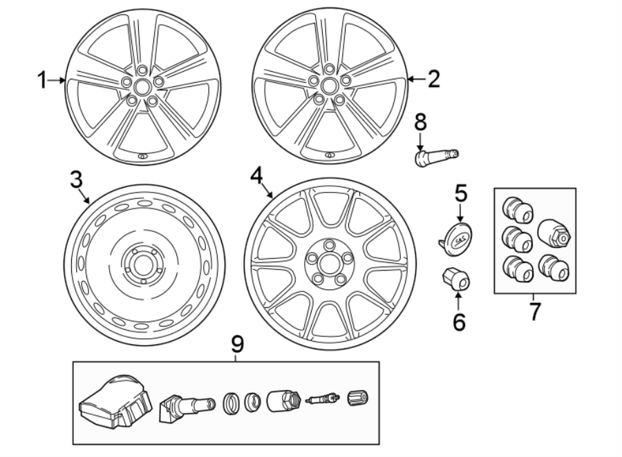 Diagram WHEELS. for your 2019 Land Rover Range Rover Sport   