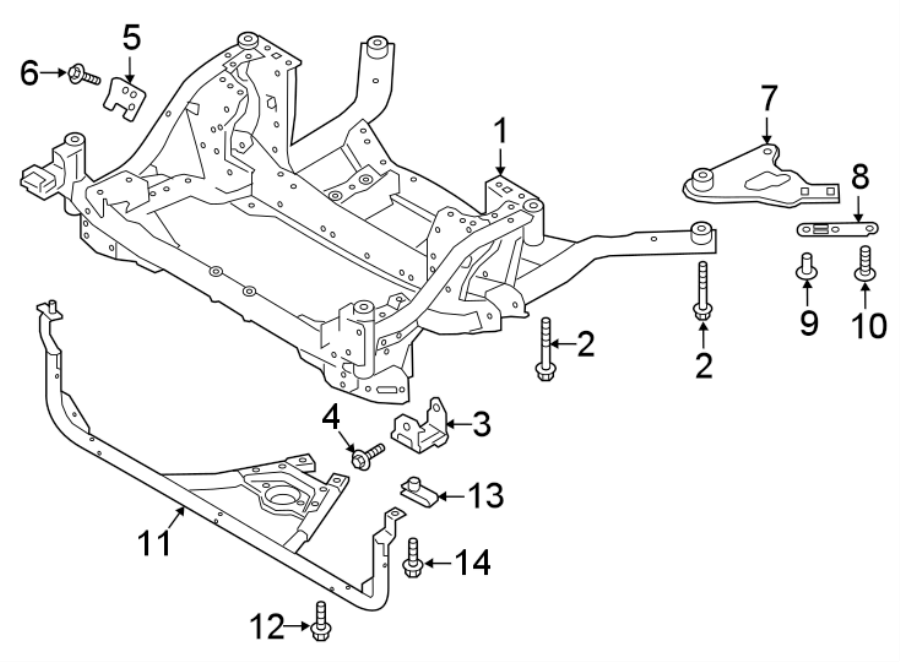 Diagram FRONT SUSPENSION. SUSPENSION MOUNTING. for your 2019 Land Rover Range Rover Evoque   