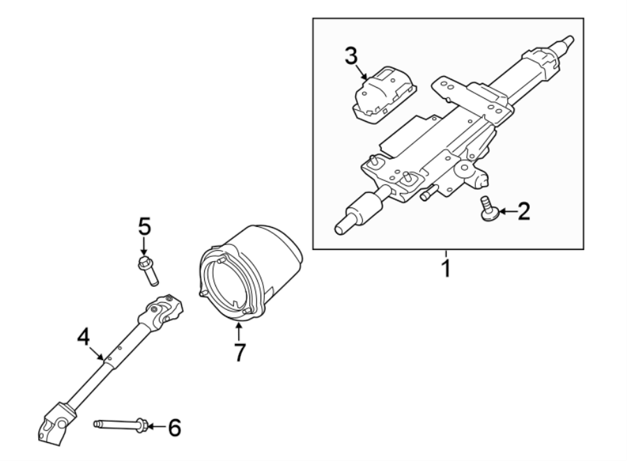 Diagram STEERING COLUMN ASSEMBLY. for your Land Rover