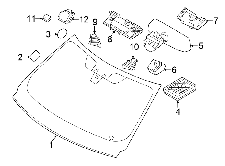 Diagram WINDSHIELD. GLASS. for your Land Rover LR2  