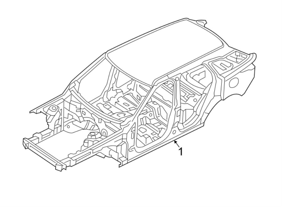 Diagram BODY SHELL. for your 2022 Land Rover Range Rover Velar 3.0L 6 cylinder MILD HYBRID EV-GAS (MHEV) A/T R-Dynamic S Sport Utility 