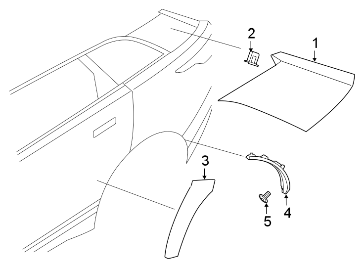 Diagram QUARTER PANEL. EXTERIOR TRIM. for your 2018 Land Rover Range Rover Velar   