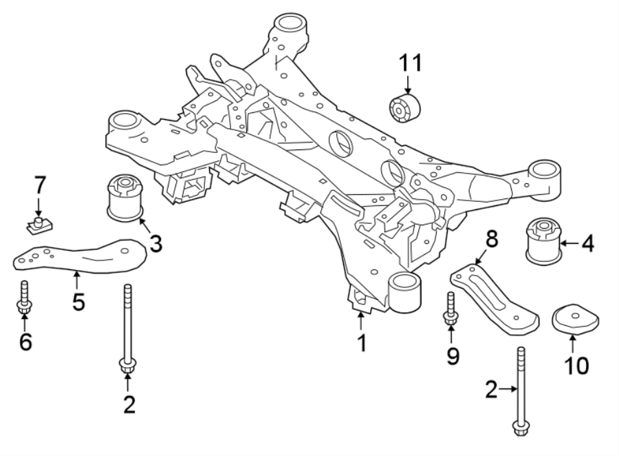 Diagram REAR SUSPENSION. CROSSMEMBERS & COMPONENTS. for your 2019 Land Rover Range Rover Velar   