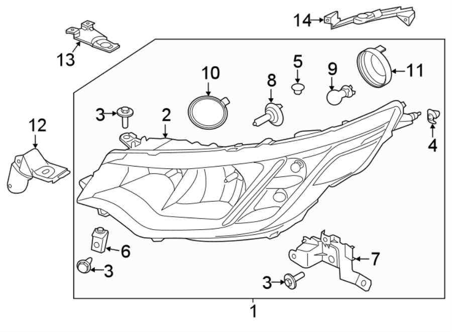 Diagram FRONT LAMPS. HEADLAMP COMPONENTS. for your 2018 Land Rover Range Rover  Supercharged Sport Utility 