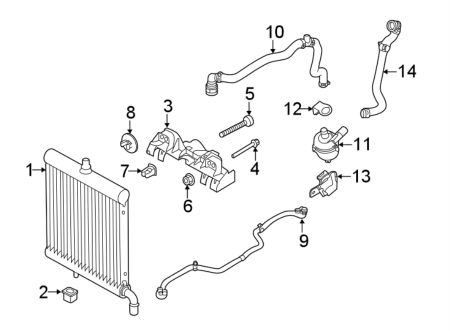 Diagram RADIATOR & COMPONENTS. for your 2016 Land Rover Range Rover  HSE Sport Utility 