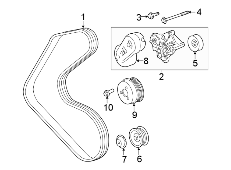 Diagram BELTS & PULLEYS. for your 2020 Land Rover Discovery  Landmark Edition Sport Utility 