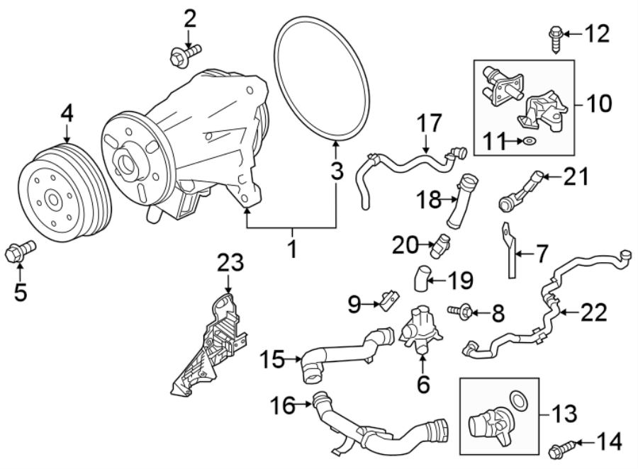 Diagram WATER PUMP. for your 2017 Land Rover Discovery  First Edition Sport Utility 