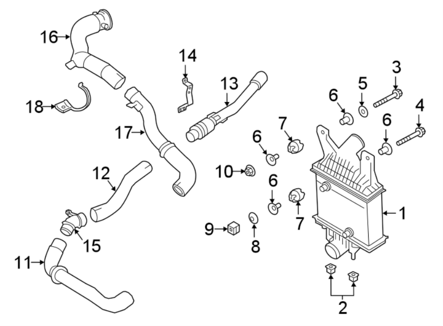 Diagram INTERCOOLER. for your 2017 Land Rover Range Rover Sport  HSE Dynamic Sport Utility 