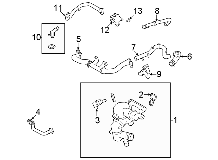 Diagram Radiator & components. for your 2013 Land Rover Range Rover   