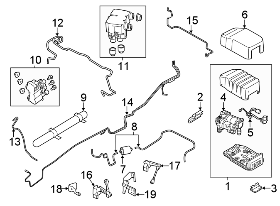 Diagram RIDE CONTROL COMPONENTS. for your 2006 Land Rover Range Rover Sport   