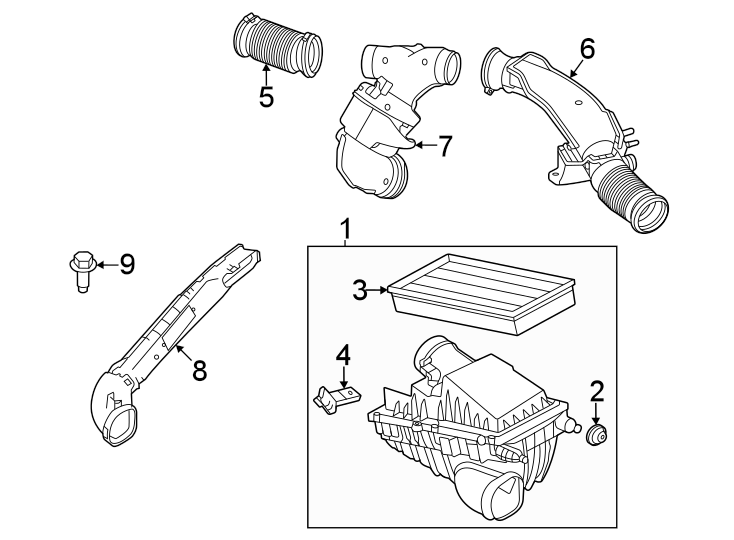 Diagram Air intake. for your 2009 Land Rover Range Rover Sport   