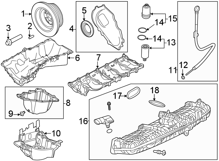 Diagram Engine parts. for your 2021 Land Rover Discovery  R-Dynamic HSE Sport Utility 