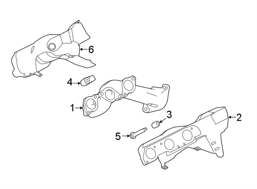 Diagram EXHAUST SYSTEM. MANIFOLD. for your 2021 Land Rover Range Rover Velar   