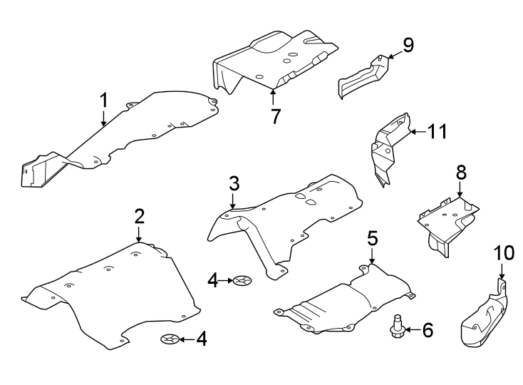 Diagram Exhaust system. Heat shields. for your 2023 Land Rover Range Rover   