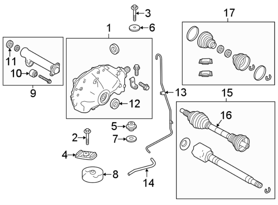 Diagram FRONT SUSPENSION. CARRIER & FRONT AXLES. for your Land Rover