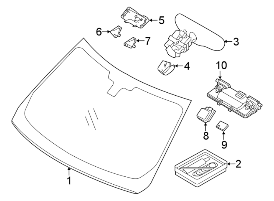 Diagram WINDSHIELD. GLASS. for your Land Rover LR2  