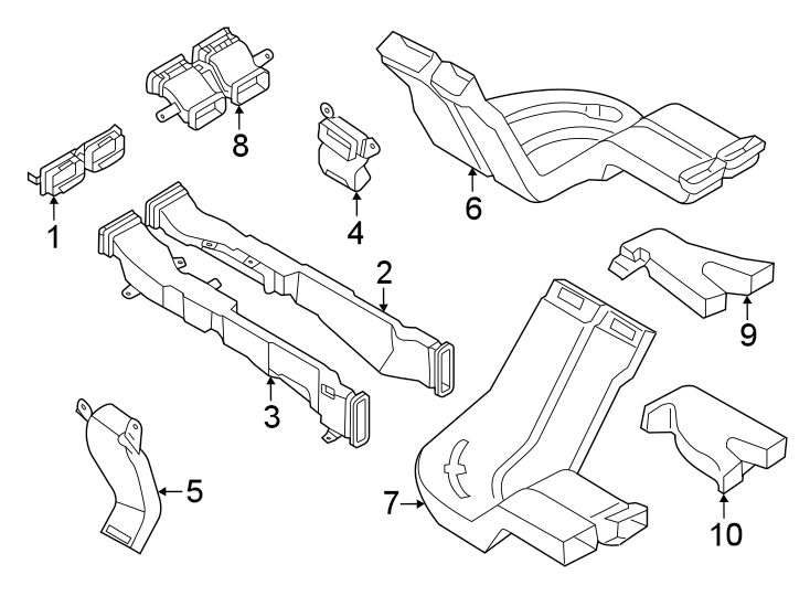 Diagram Instrument panel. Ducts. for your Land Rover