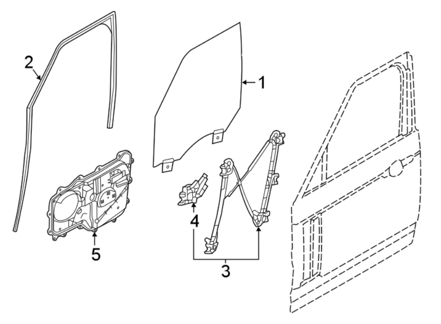 Diagram FRONT DOOR. GLASS & HARDWARE. for your 1995 Land Rover