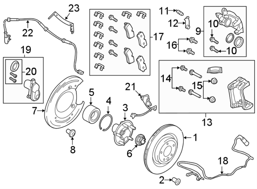 Diagram REAR SUSPENSION. BRAKE COMPONENTS. for your 1995 Land Rover