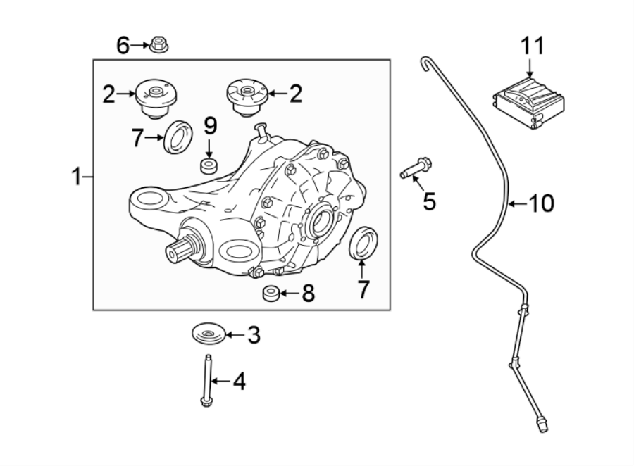 Diagram REAR SUSPENSION. AXLE & DIFFERENTIAL. for your 2019 Land Rover Range Rover Evoque  SE Premium Sport Utility 