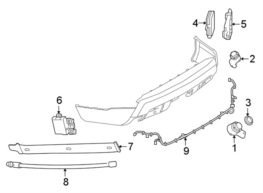 Diagram REAR BUMPER. ELECTRICAL COMPONENTS. for your Land Rover